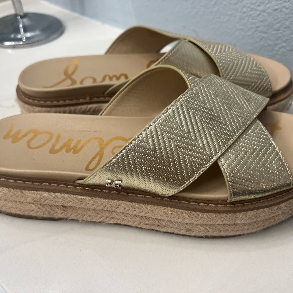 Sam Edelman Metallic Gold Platform Sandals